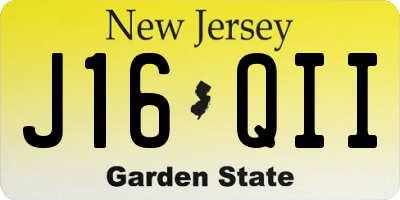 NJ license plate J16QII