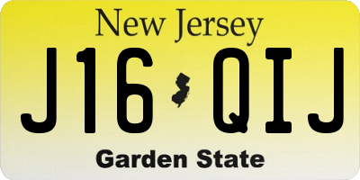 NJ license plate J16QIJ