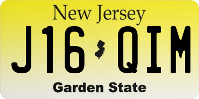 NJ license plate J16QIM