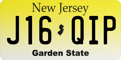 NJ license plate J16QIP