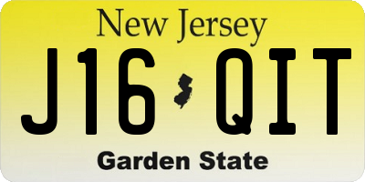 NJ license plate J16QIT