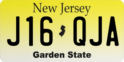 NJ license plate J16QJA