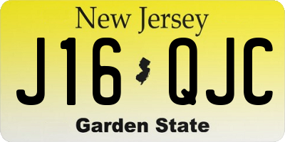NJ license plate J16QJC