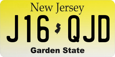 NJ license plate J16QJD