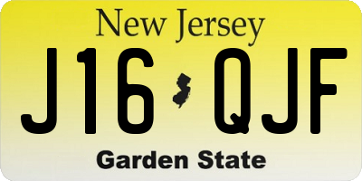 NJ license plate J16QJF