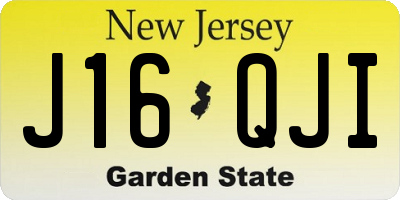 NJ license plate J16QJI