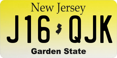 NJ license plate J16QJK