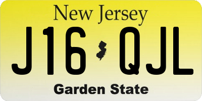 NJ license plate J16QJL