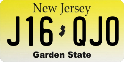 NJ license plate J16QJO