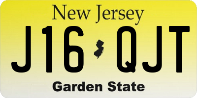 NJ license plate J16QJT