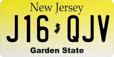 NJ license plate J16QJV