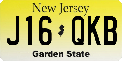 NJ license plate J16QKB