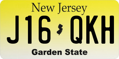 NJ license plate J16QKH