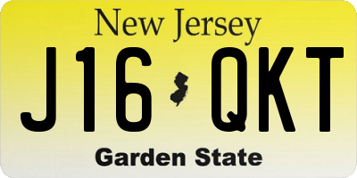 NJ license plate J16QKT