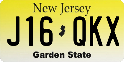 NJ license plate J16QKX