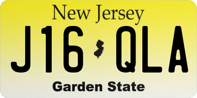 NJ license plate J16QLA