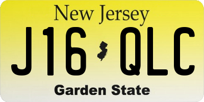 NJ license plate J16QLC