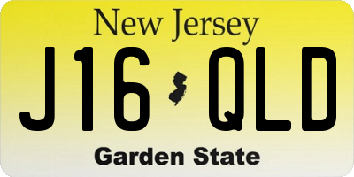 NJ license plate J16QLD