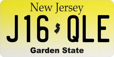 NJ license plate J16QLE