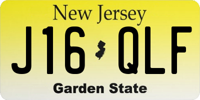 NJ license plate J16QLF