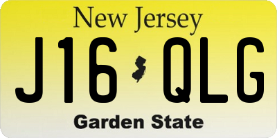 NJ license plate J16QLG