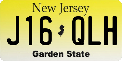 NJ license plate J16QLH