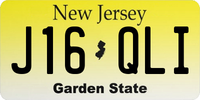 NJ license plate J16QLI
