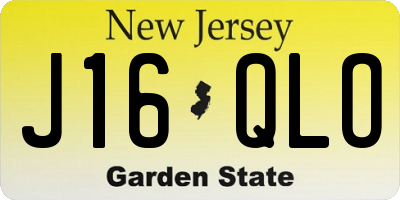 NJ license plate J16QLO