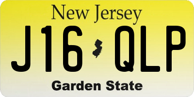 NJ license plate J16QLP