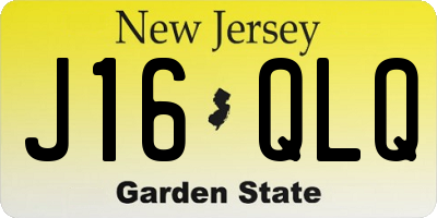 NJ license plate J16QLQ