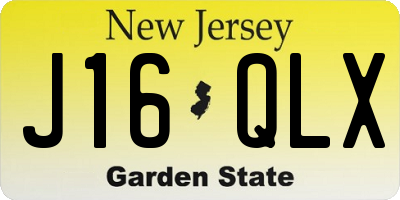 NJ license plate J16QLX