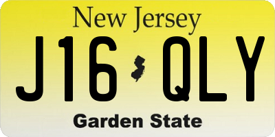 NJ license plate J16QLY