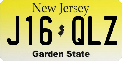 NJ license plate J16QLZ