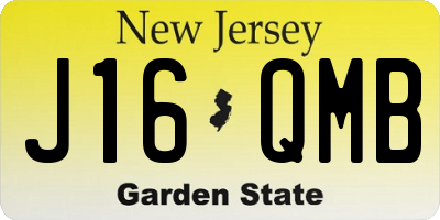 NJ license plate J16QMB