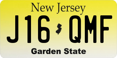 NJ license plate J16QMF