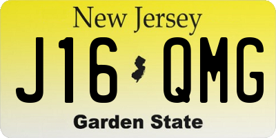 NJ license plate J16QMG