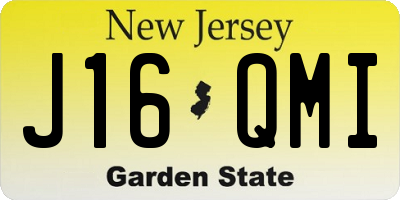 NJ license plate J16QMI