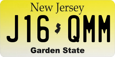 NJ license plate J16QMM