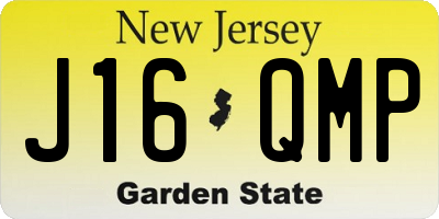 NJ license plate J16QMP