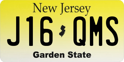 NJ license plate J16QMS