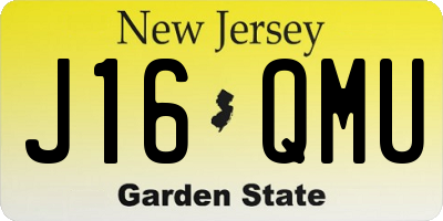 NJ license plate J16QMU