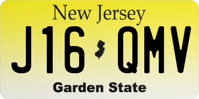 NJ license plate J16QMV