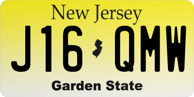 NJ license plate J16QMW