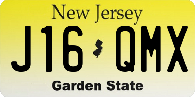 NJ license plate J16QMX