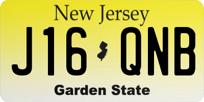 NJ license plate J16QNB