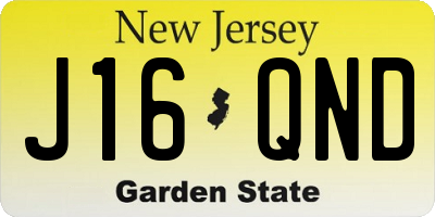 NJ license plate J16QND