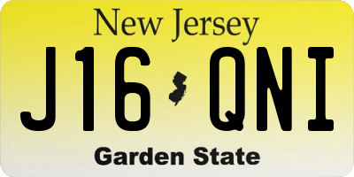 NJ license plate J16QNI