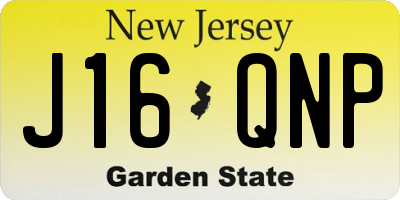 NJ license plate J16QNP
