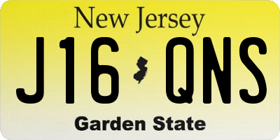 NJ license plate J16QNS