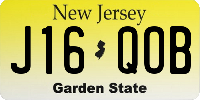 NJ license plate J16QOB